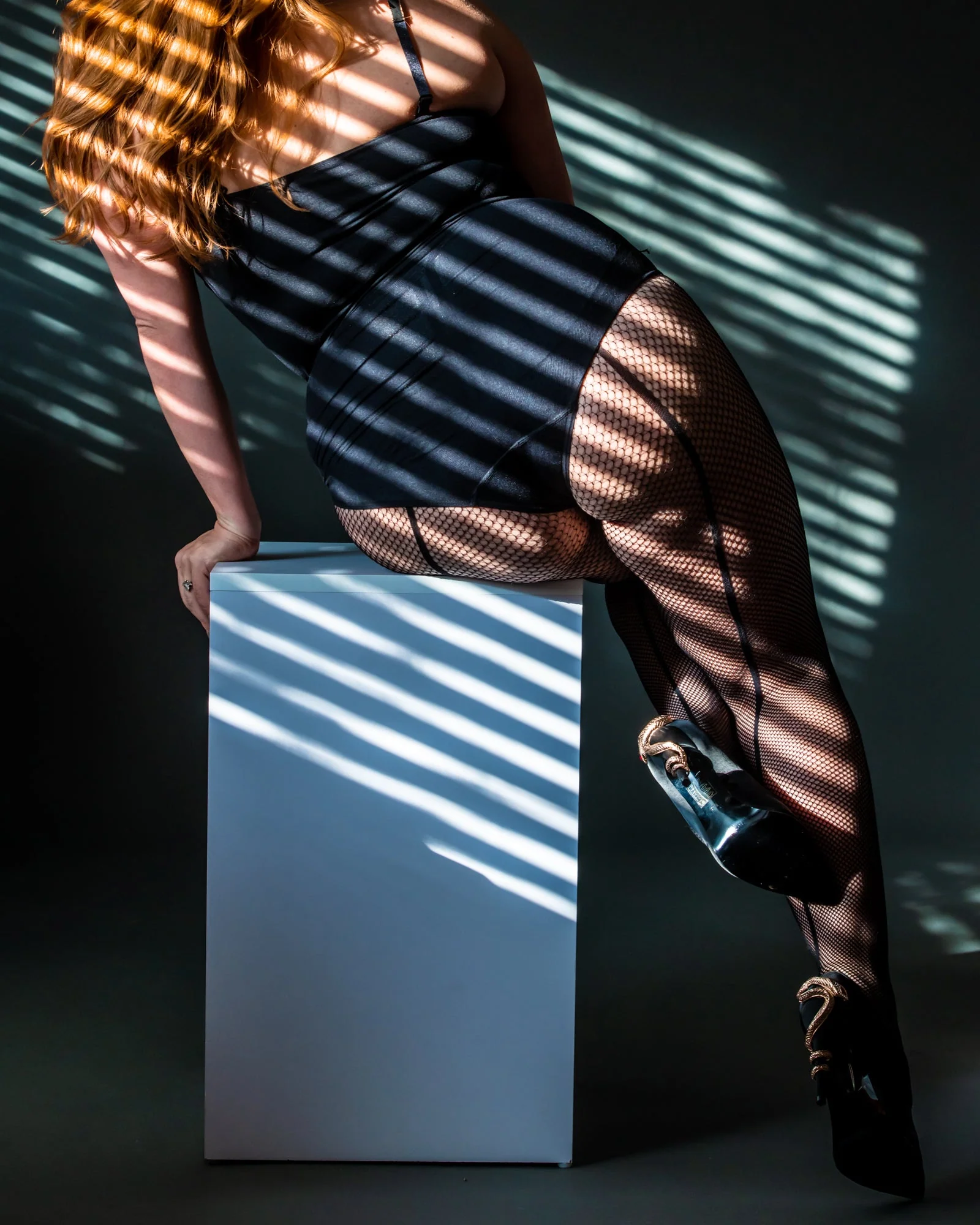 Black Fishnet Tights Back Seam. Petite to Plus Size - Image 3
