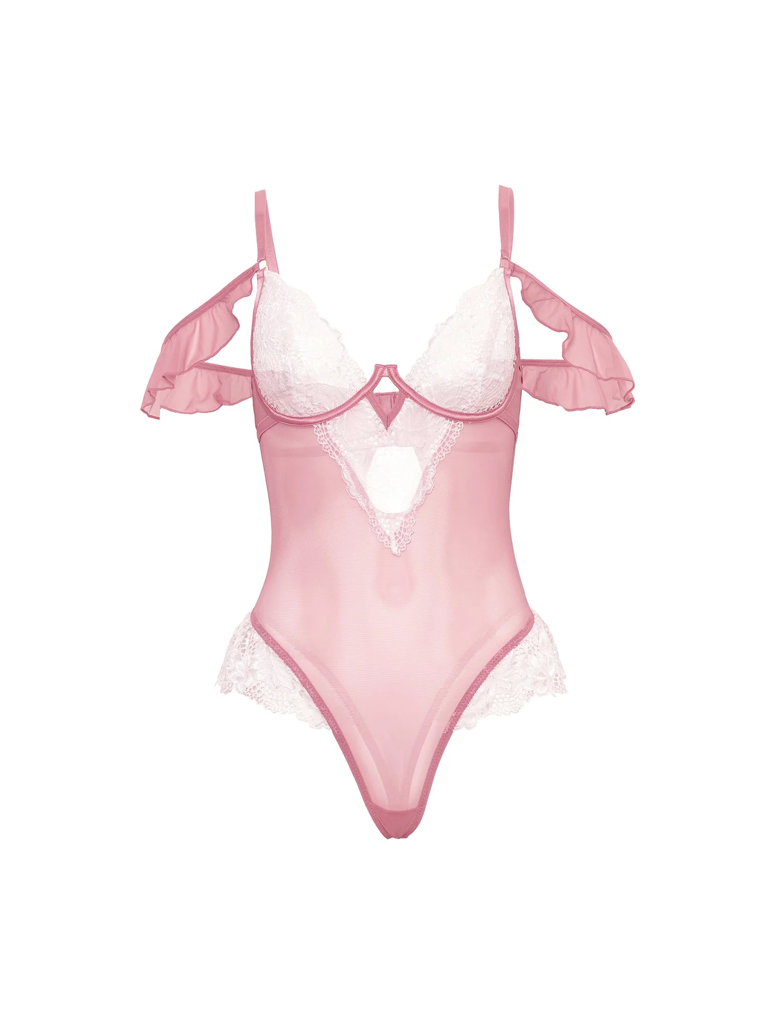 Cassandra Sheer Lace Teddy