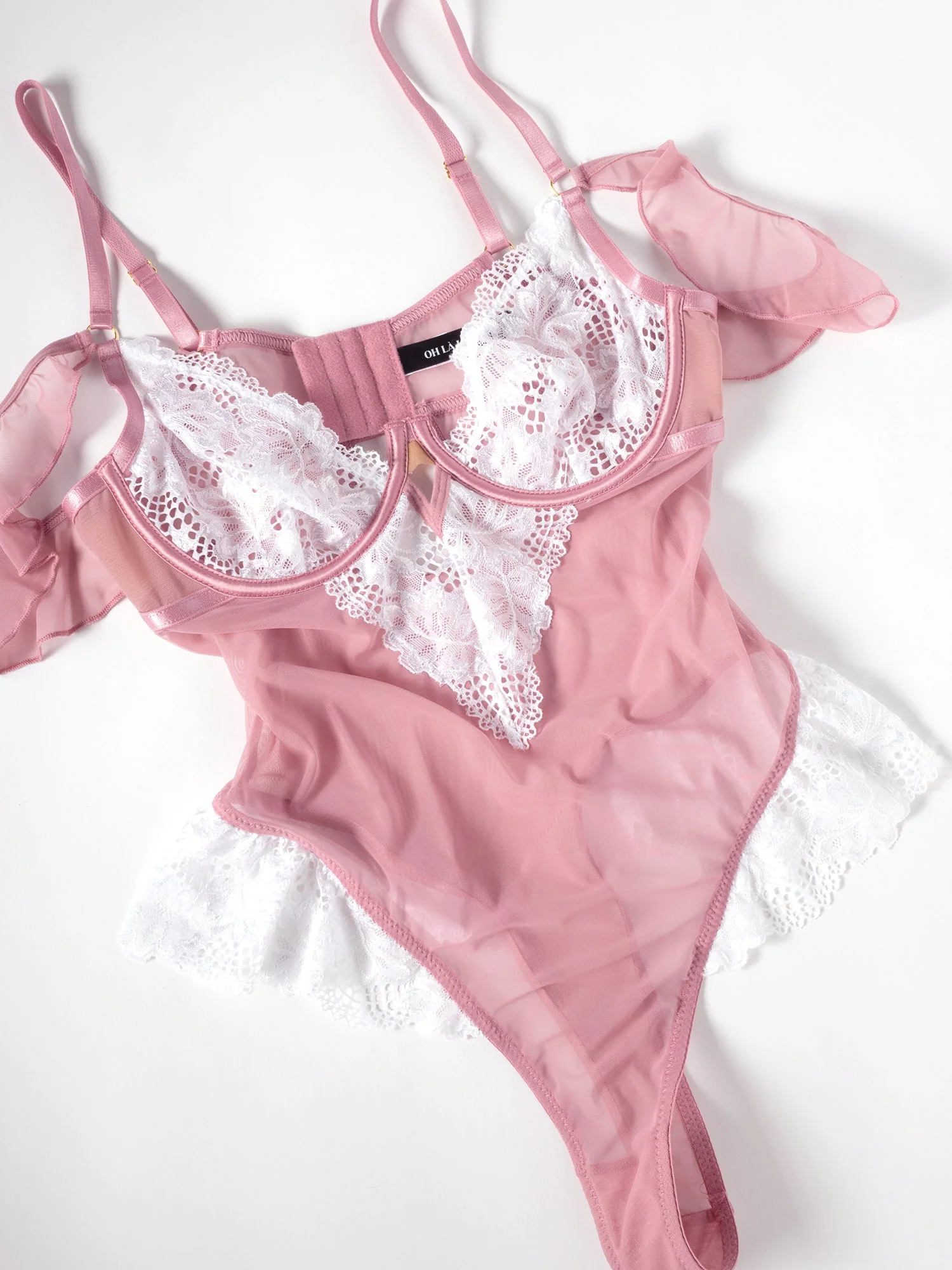 Cassandra Sheer Lace Teddy - Image 5