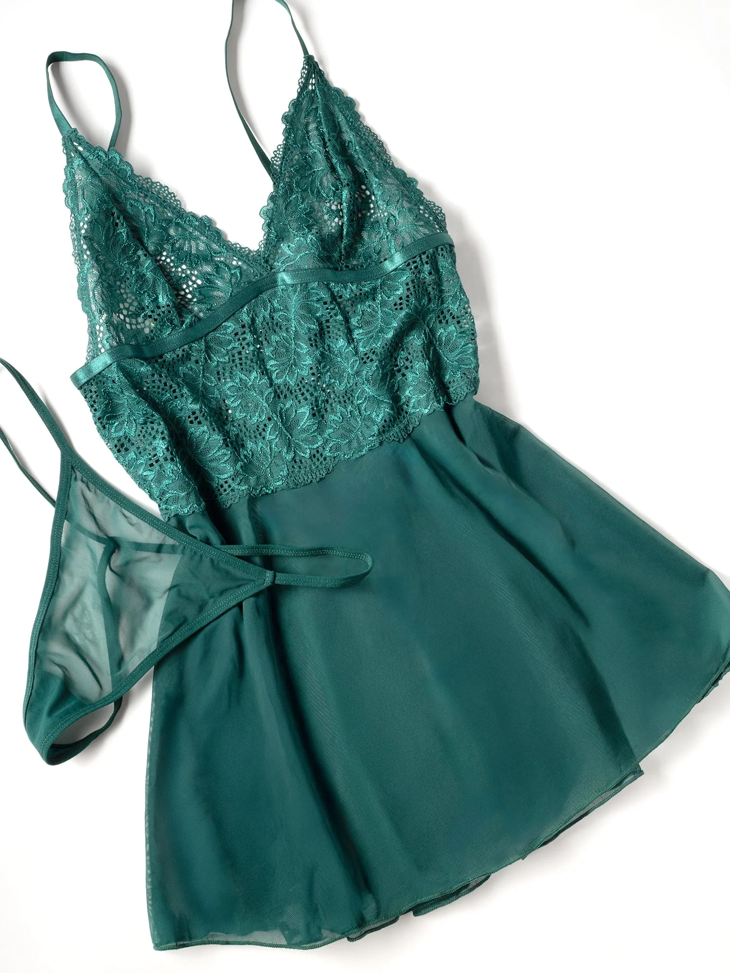 Curvy Alessia Sheer Lace Babydoll - Image 4