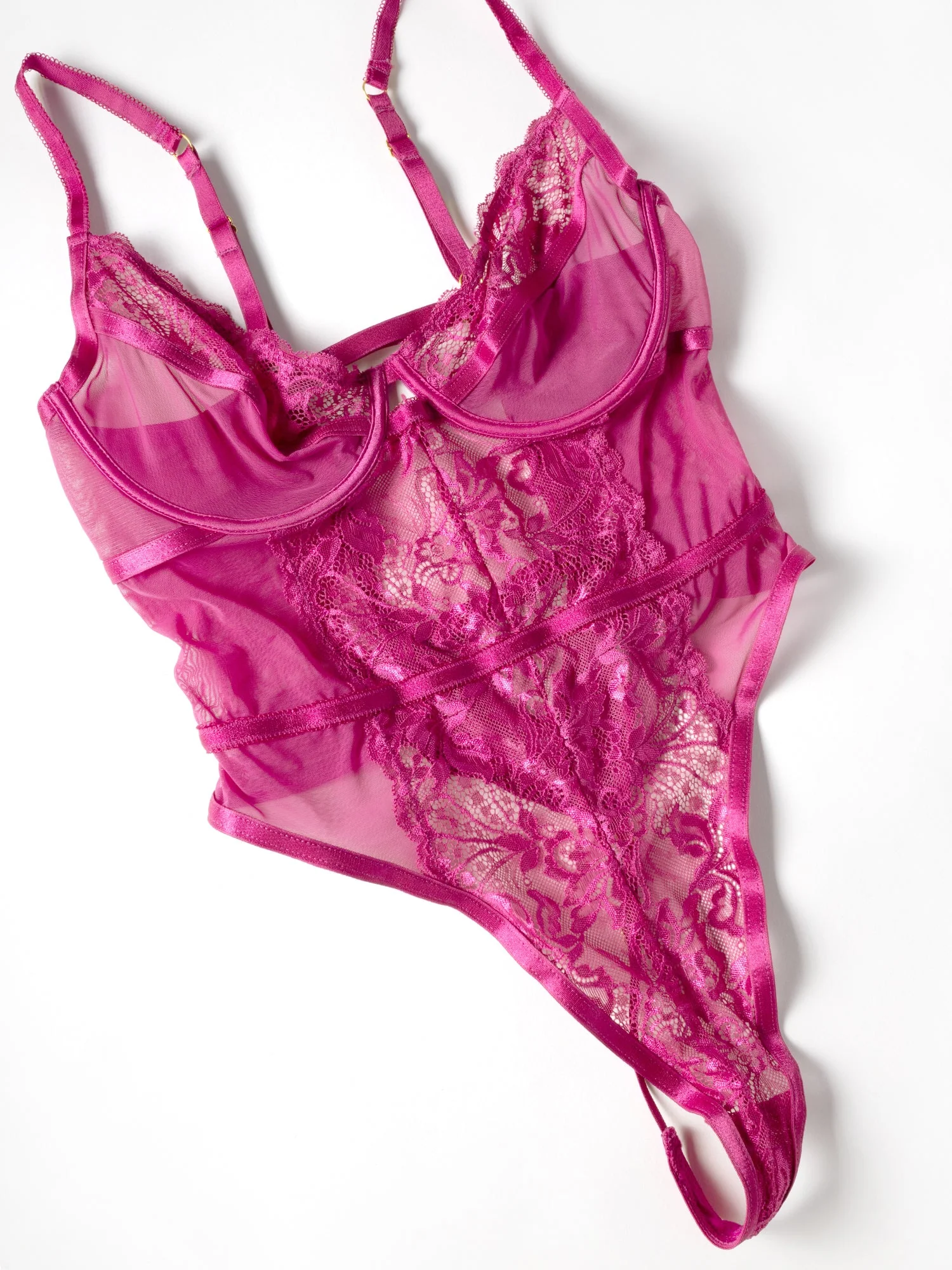 Curvy Julia Sheer Lace Teddy - Image 4