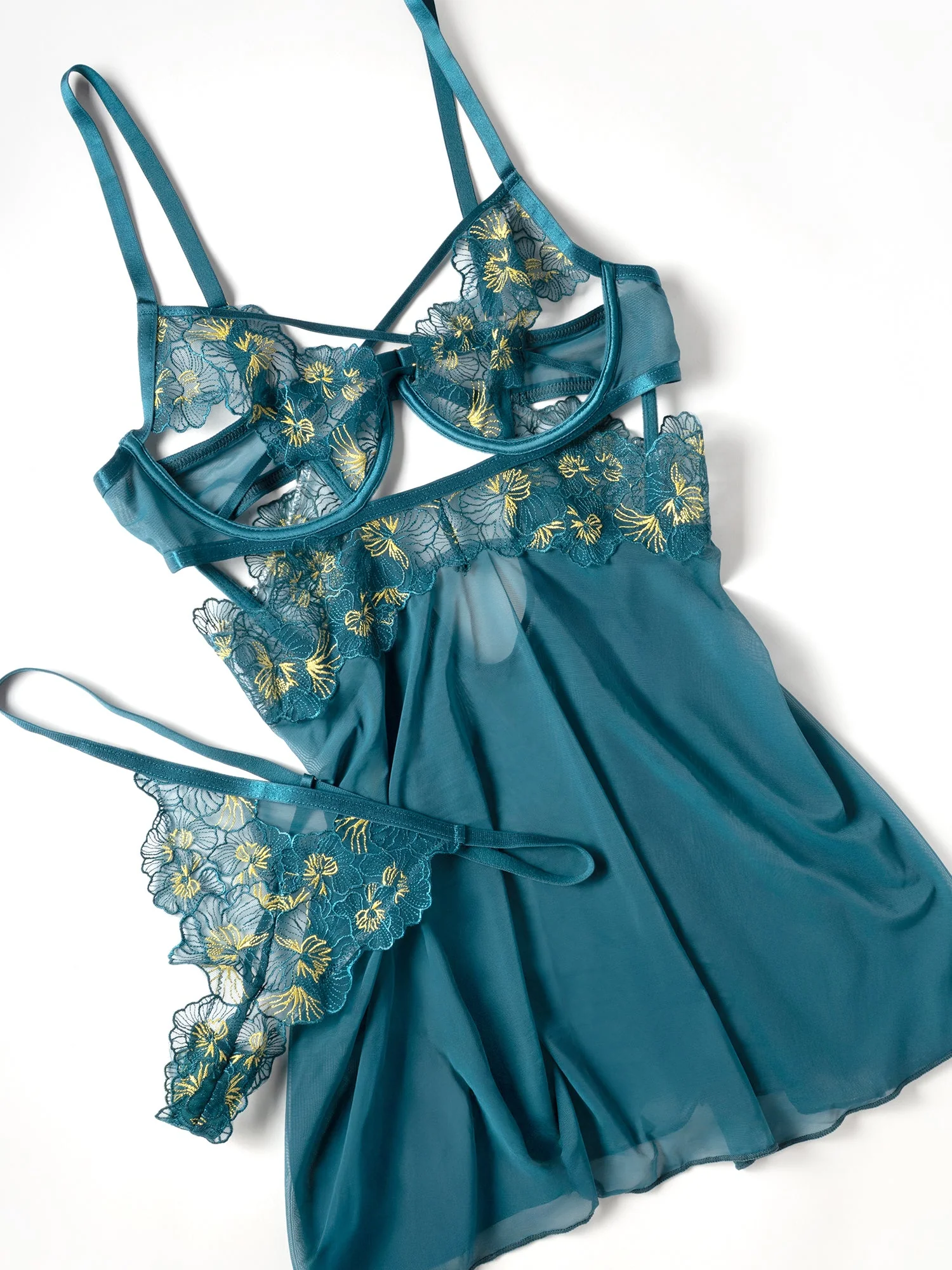 Daphne Strappy Embroidered Babydoll - Image 5