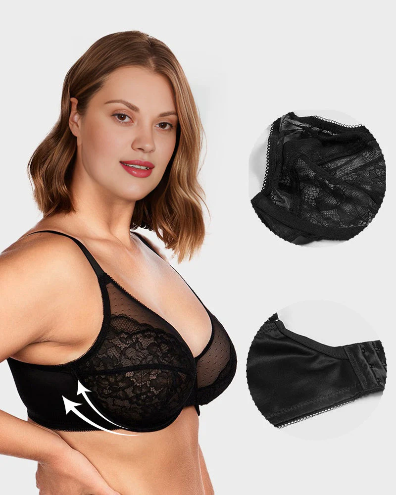 Full Coverage Lace Minimizer Bra - Petal - Image 13