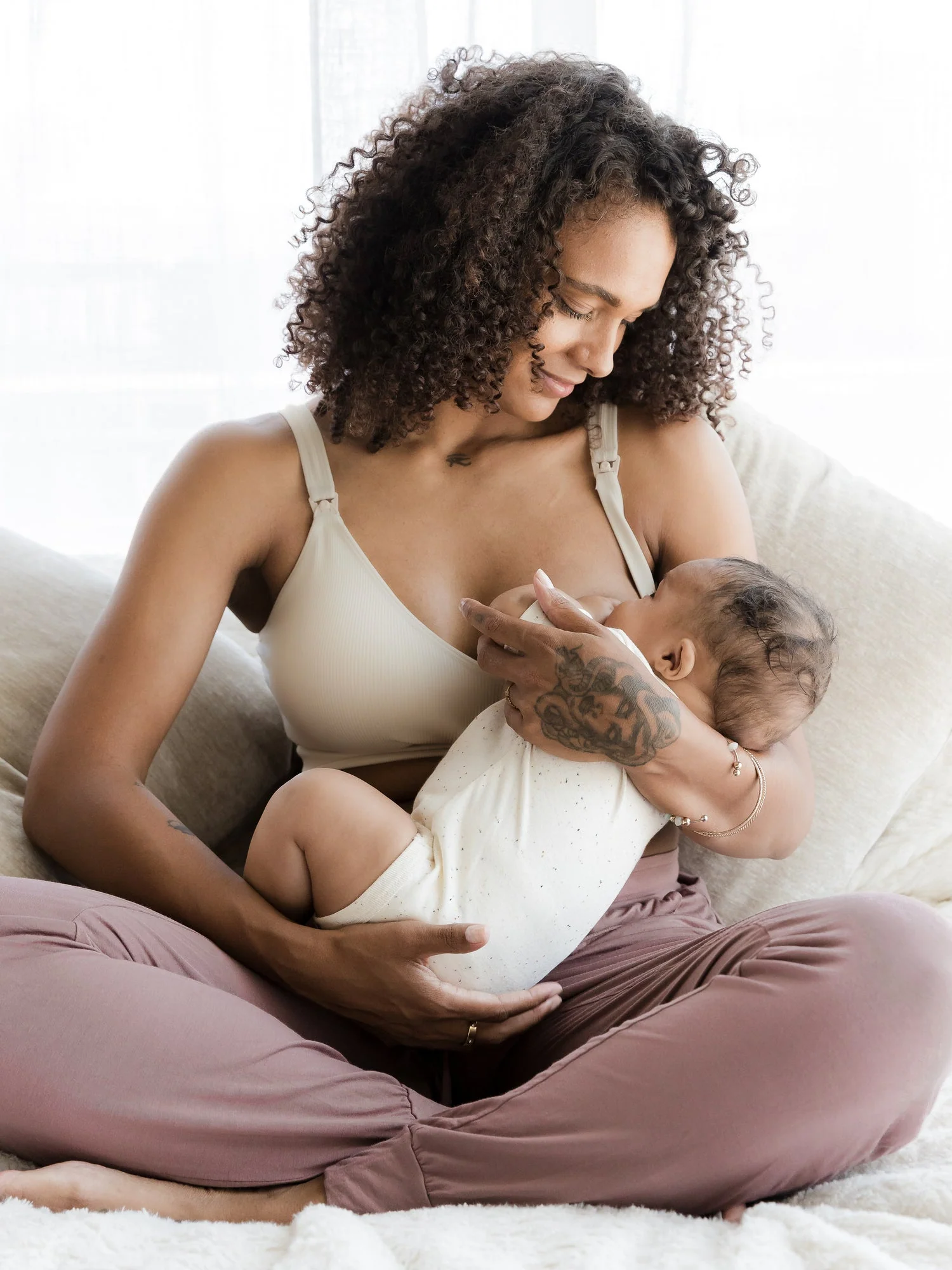 Mia Maternity & Nursing Lounge Bra | Stone - Image 6