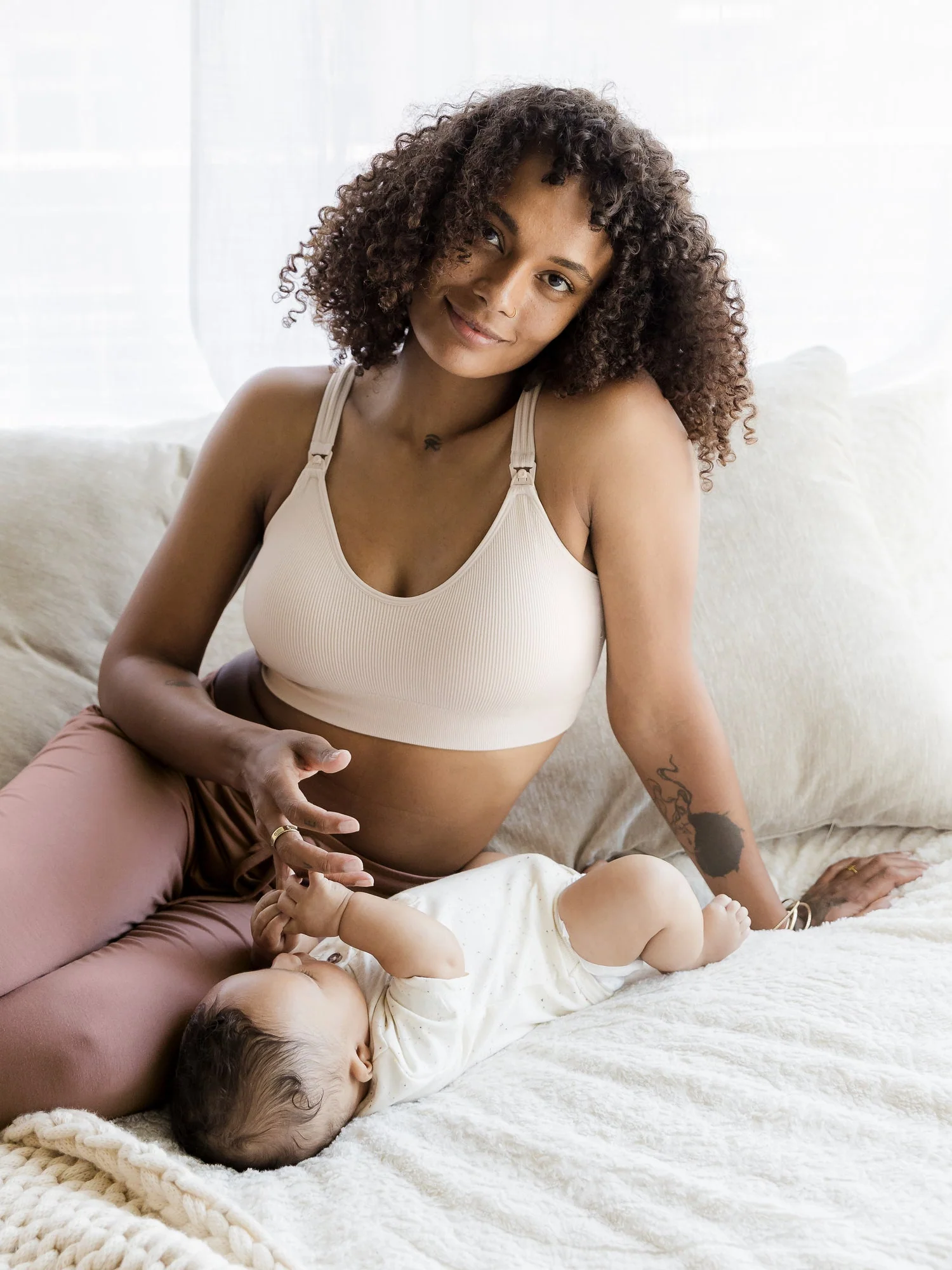 Mia Maternity & Nursing Lounge Bra | Stone - Image 9