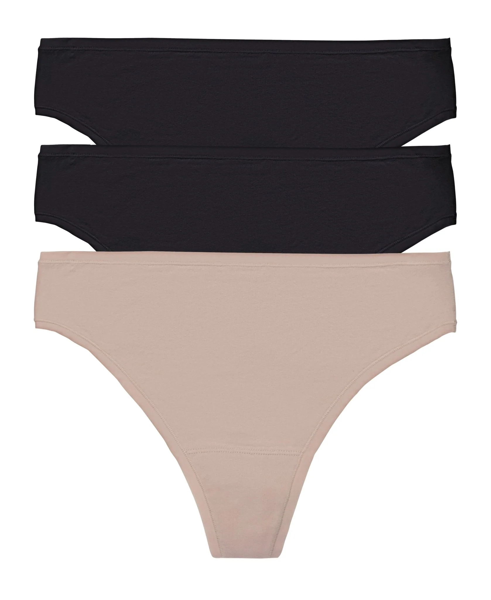 Bliss Bare Cotton Thong 3-Pack