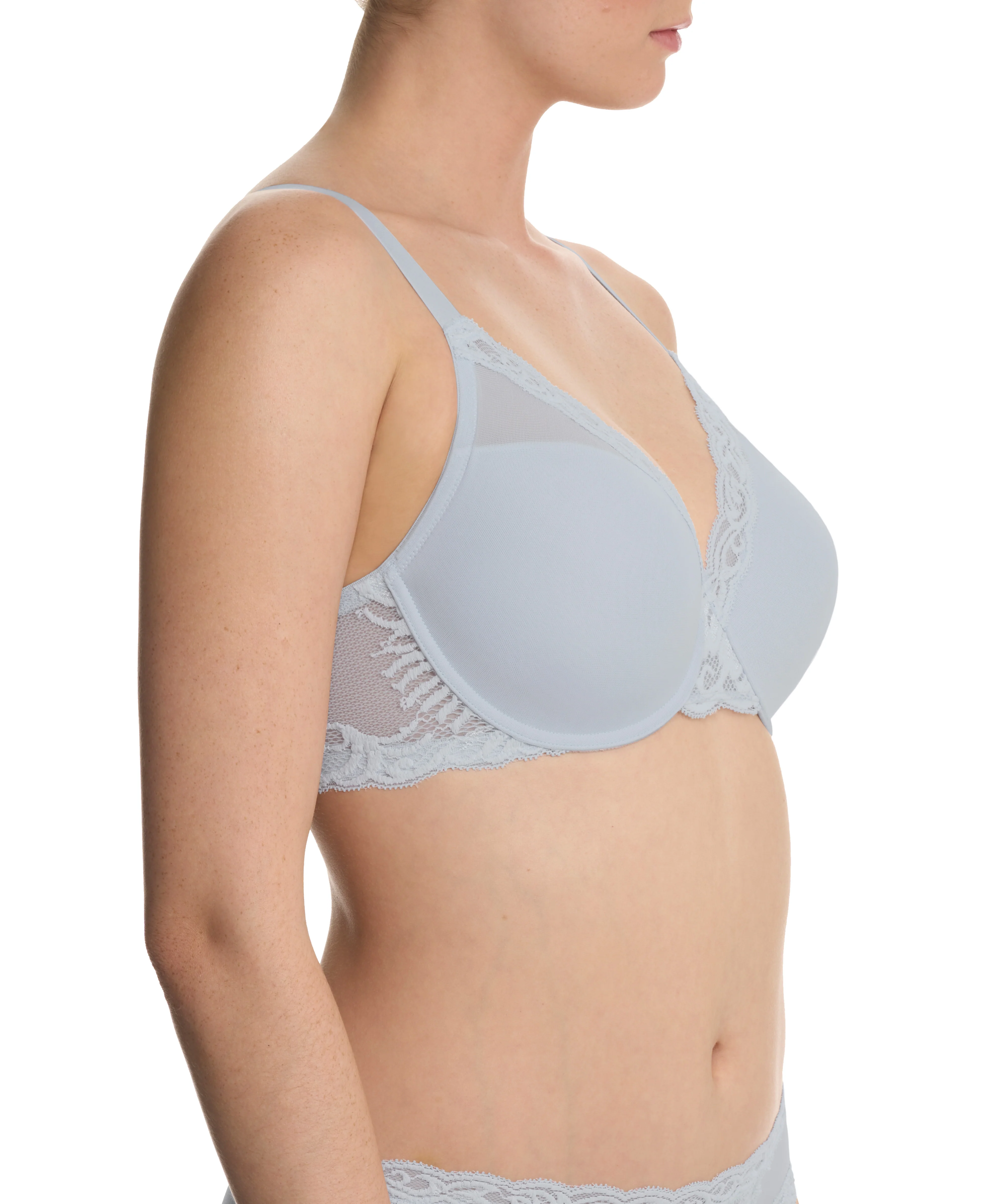 Feathers Lace Full Figure Plunge T-Shirt Bra - Image 2