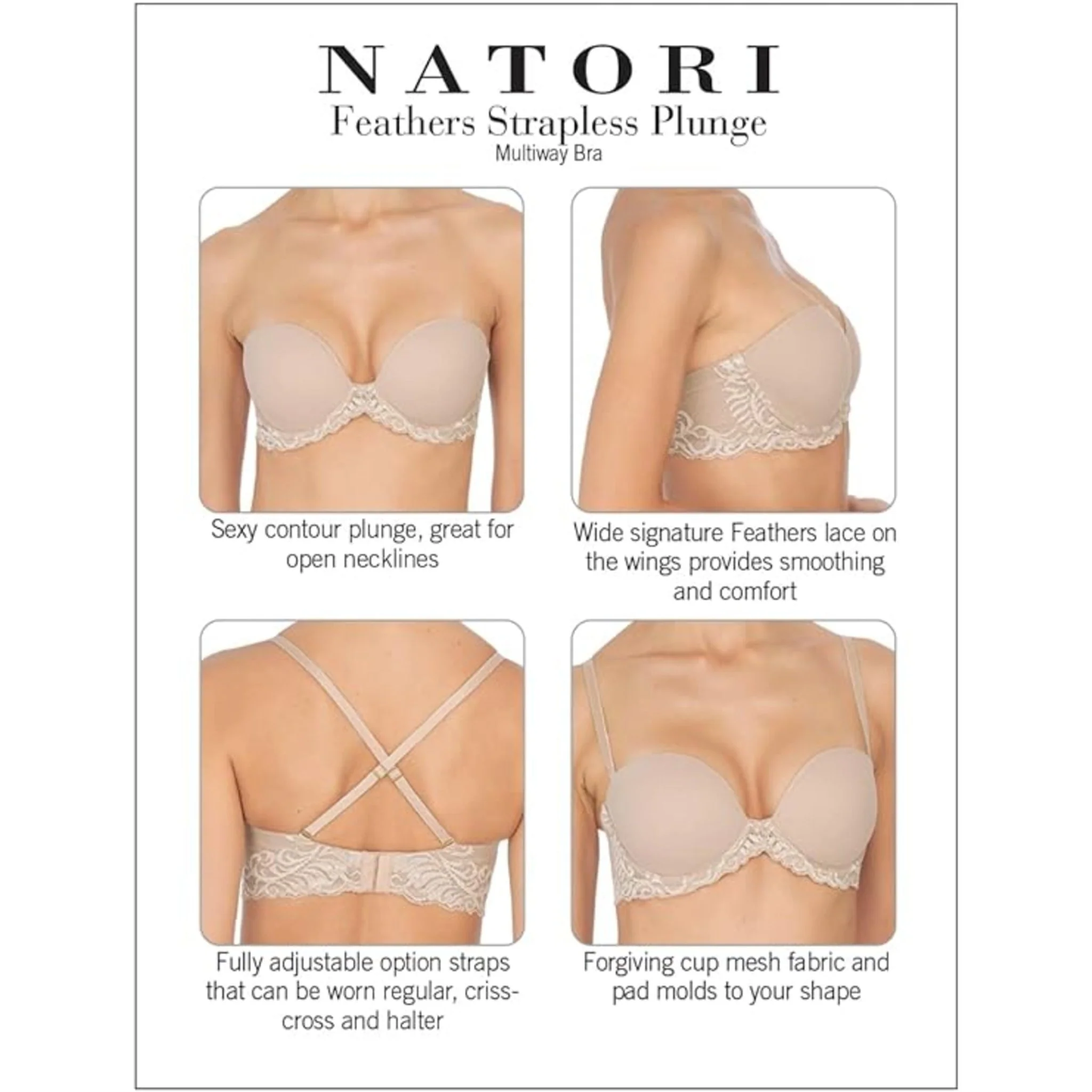 Feathers Lace Plunge Strapless Bra - Image 7