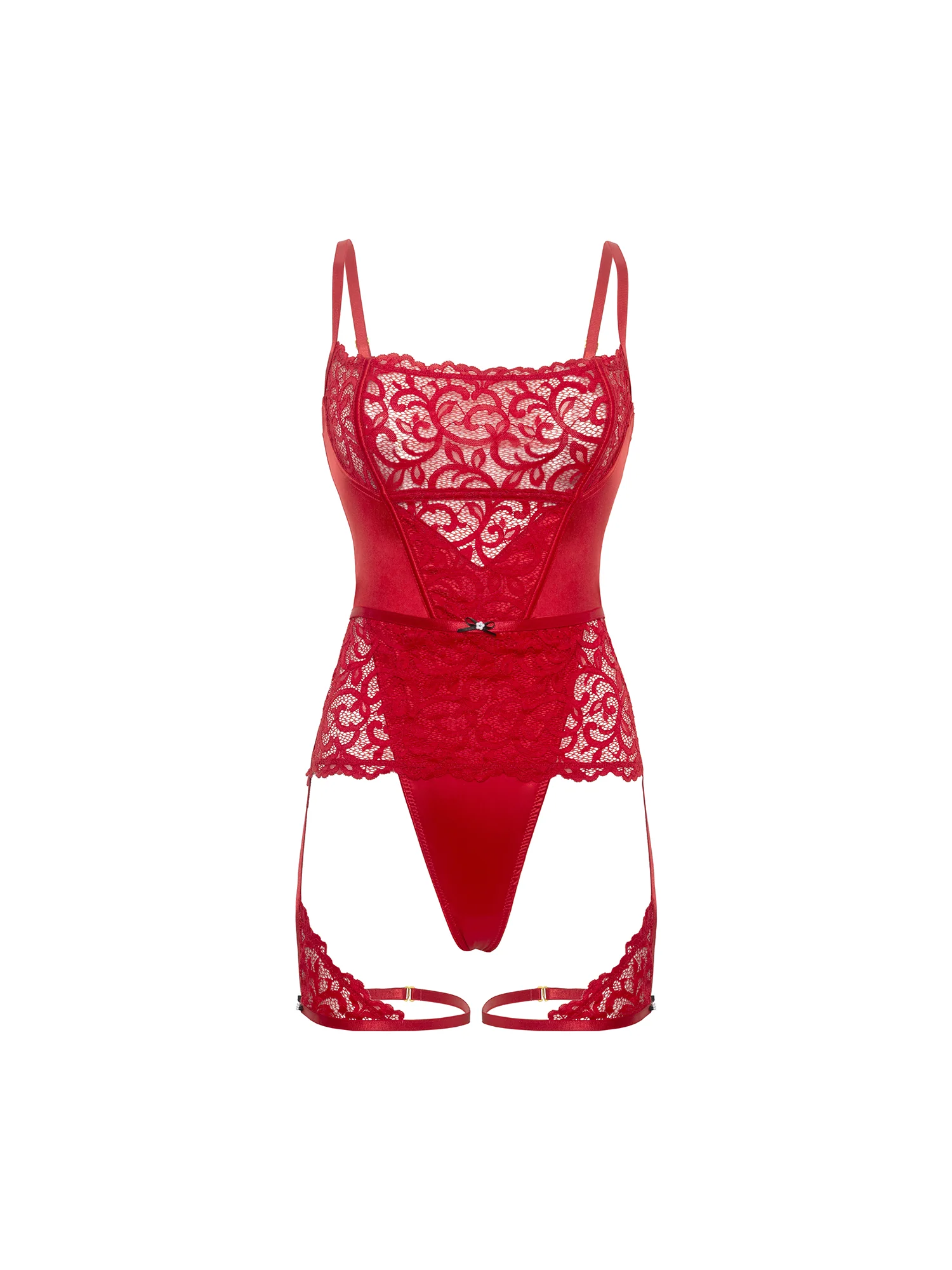 Curvy Candice Satin & Lace Teddy