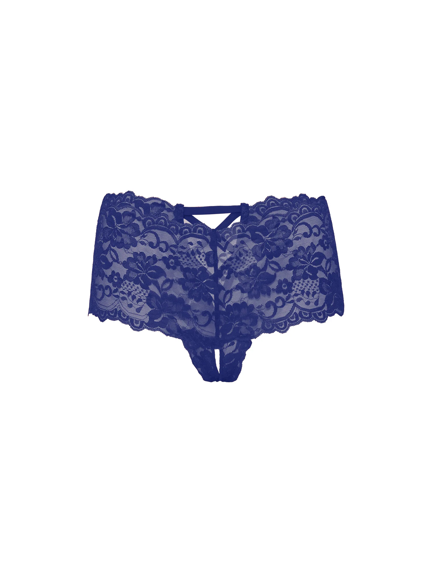 Curvy Good Night Kiss Lace Crotchless Boyshort