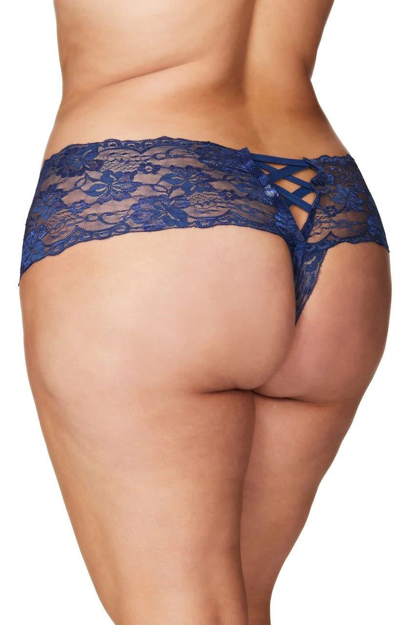 Curvy Good Night Kiss Lace Crotchless Boyshort - Image 4