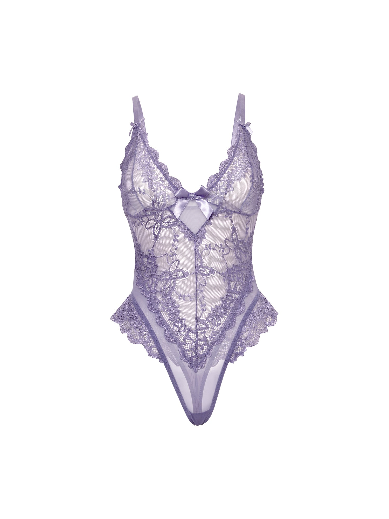 Valentine Sheer Lacey Teddy