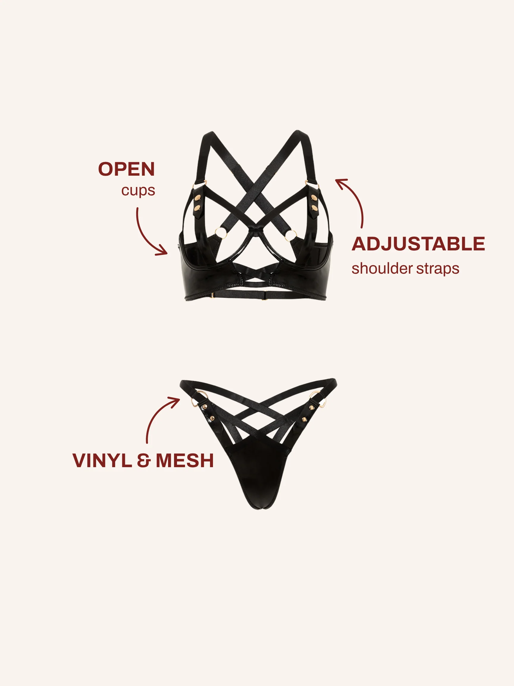Fetish Desire Cage Bra Set - Image 2