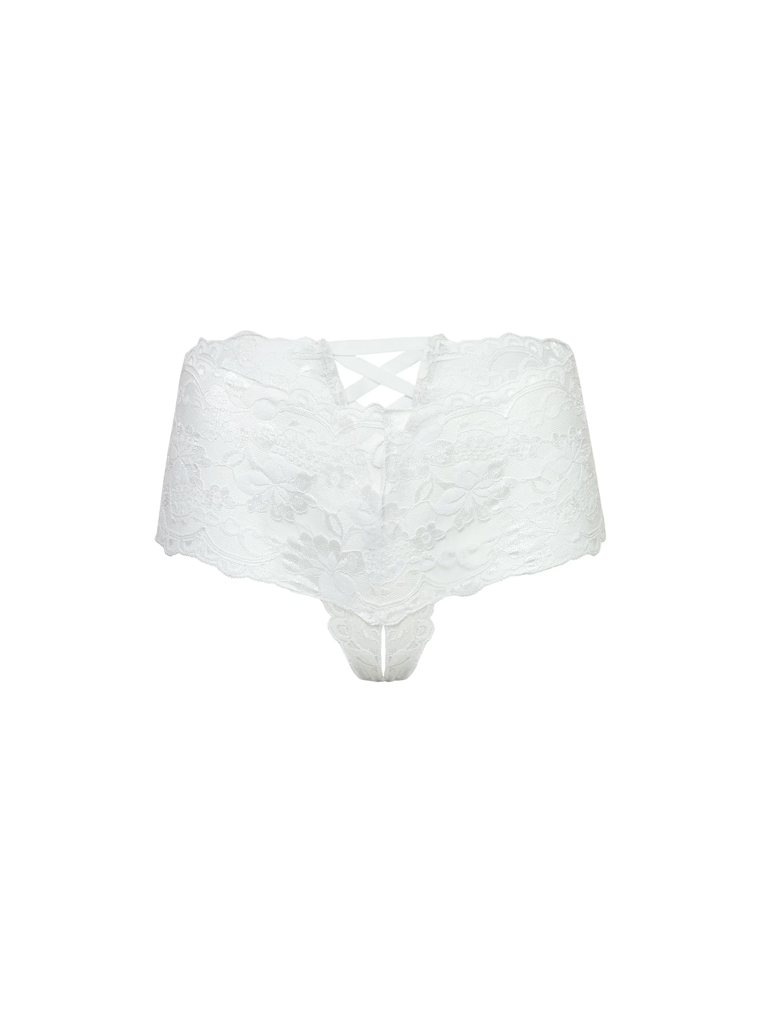 Curvy Good Night Kiss Lace Crotchless Boyshort