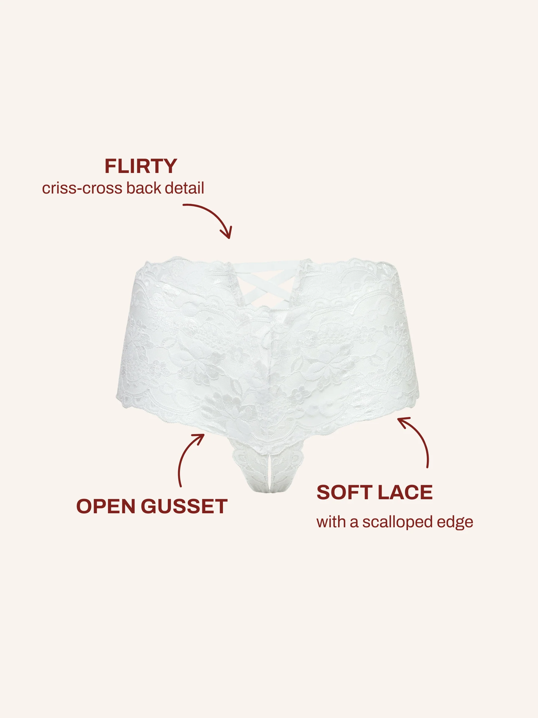 Curvy Good Night Kiss Lace Crotchless Boyshort - Image 2