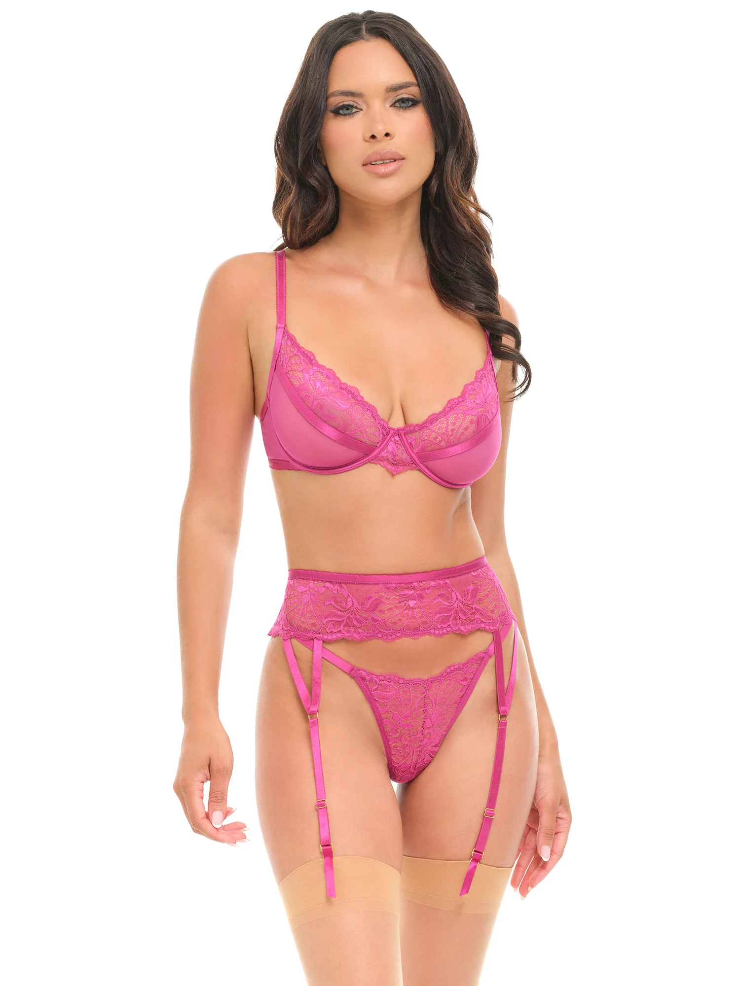 Julia Sheer Lace 3-Piece Bra Set - Image 2