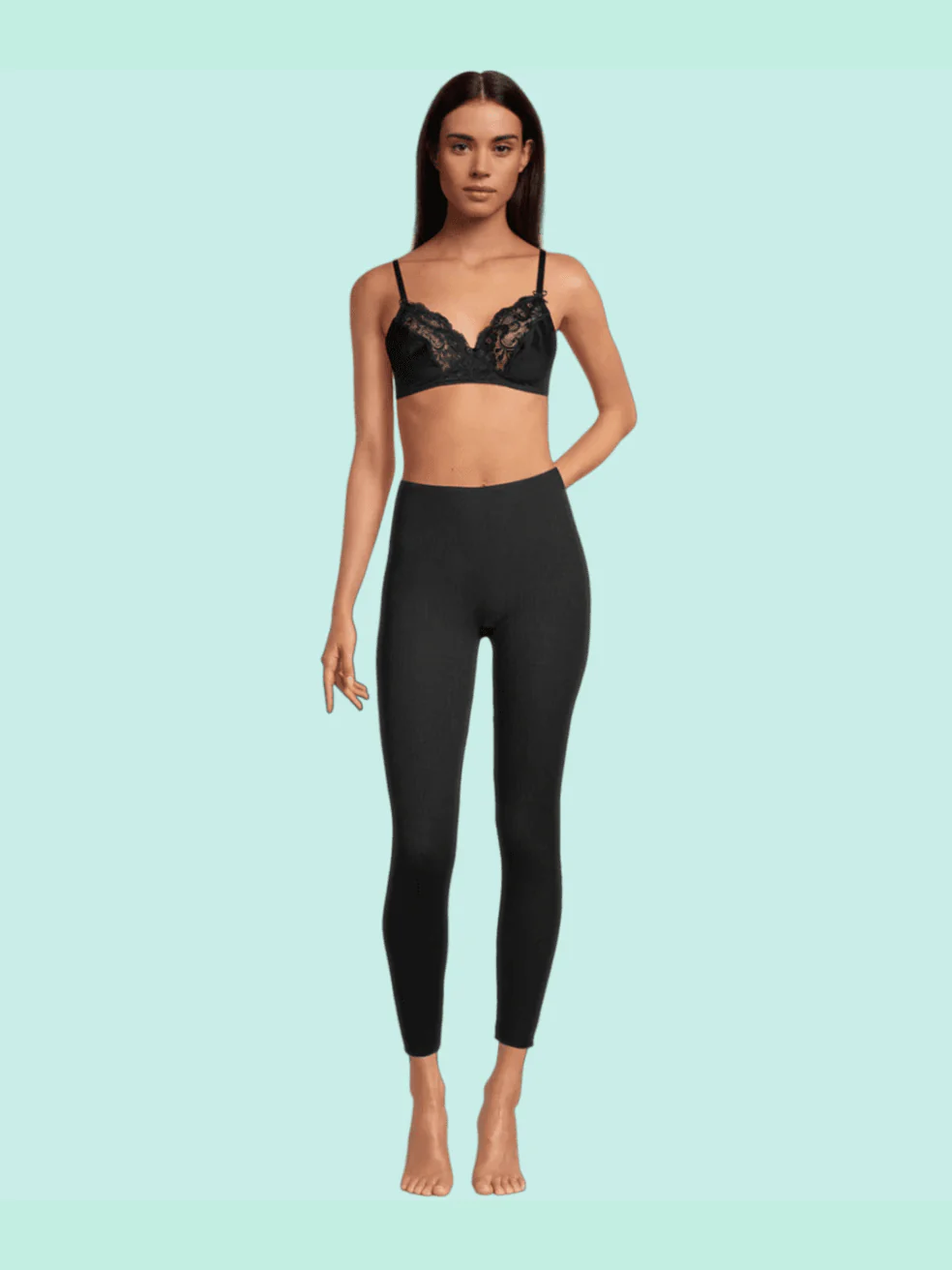 Lettuce Edge Ribbed Wool & Silk Leggings
