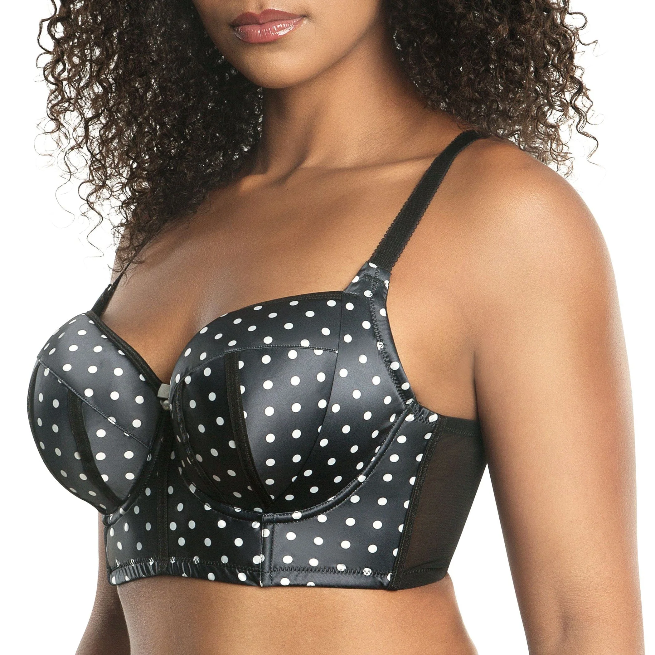 PARFAIT Charlotte Longline 6977 Women's Full Bust Padded Bra  - Black Dot - Image 3