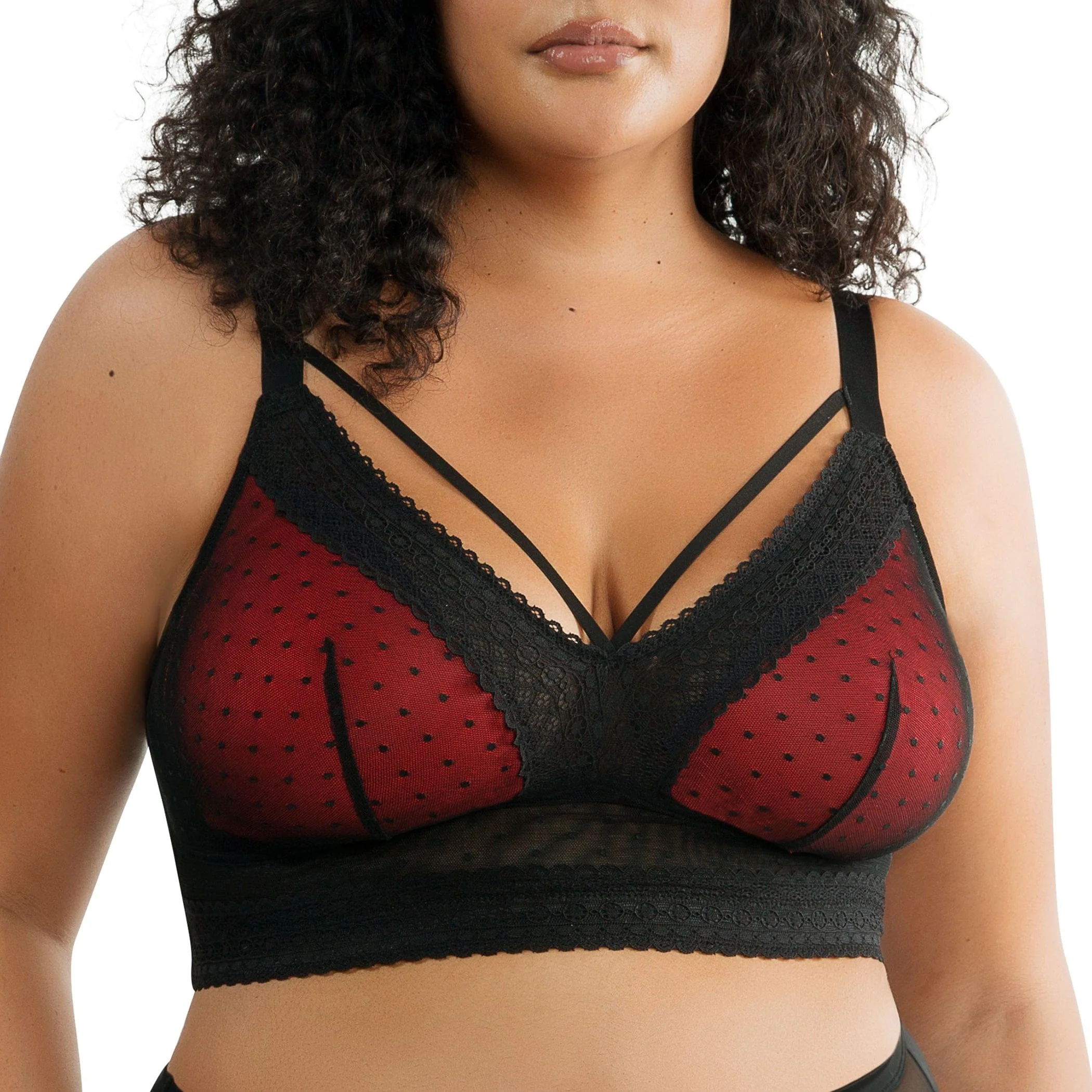 PARFAIT Mia Dot P6011 Women's Full Busted Lightly Padded Wire Free Bra - Black - Image 2