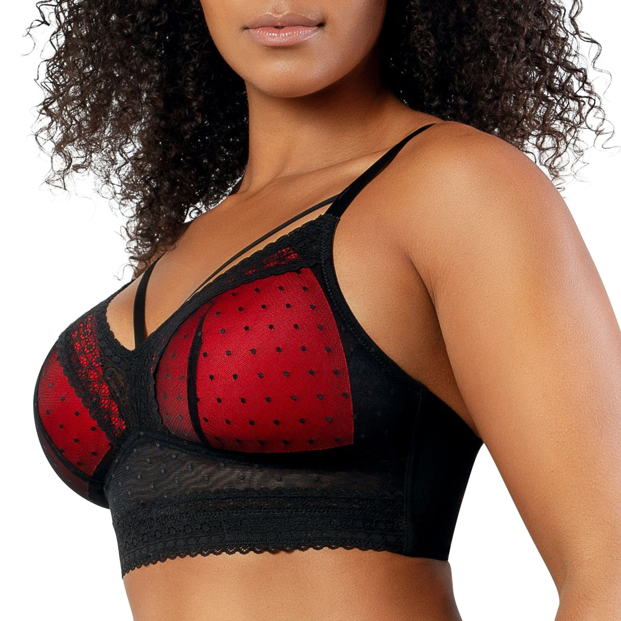 PARFAIT Mia Dot P6011 Women's Full Busted Lightly Padded Wire Free Bra - Black - Image 3