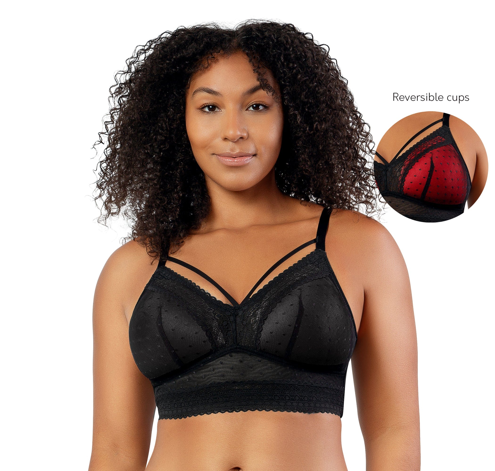PARFAIT Mia Dot P6011 Women's Full Busted Lightly Padded Wire Free Bra - Black - Image 5