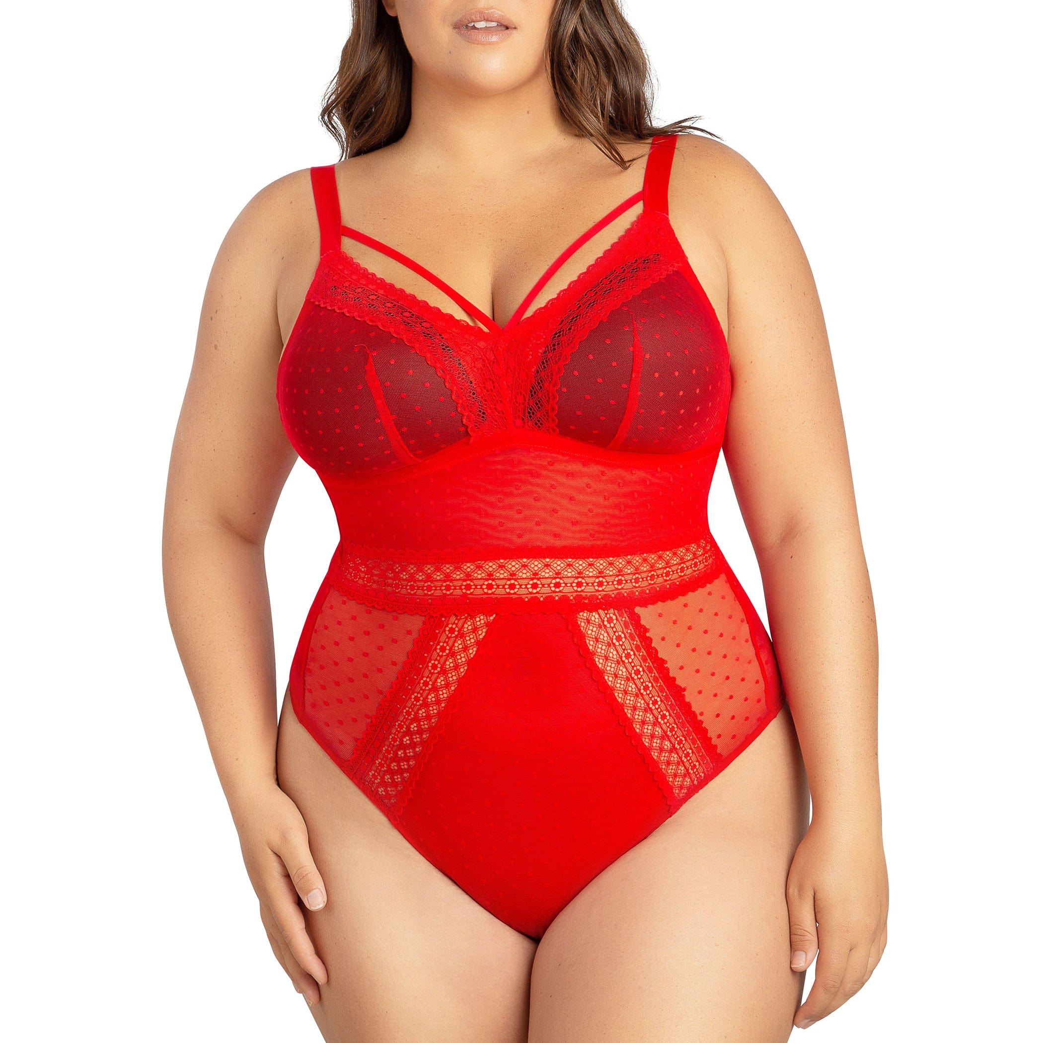 PARFAIT Mia Dot P6017 Women's Sexy Wire-free Bodysuit Lingerie - Racing Red - Image 2