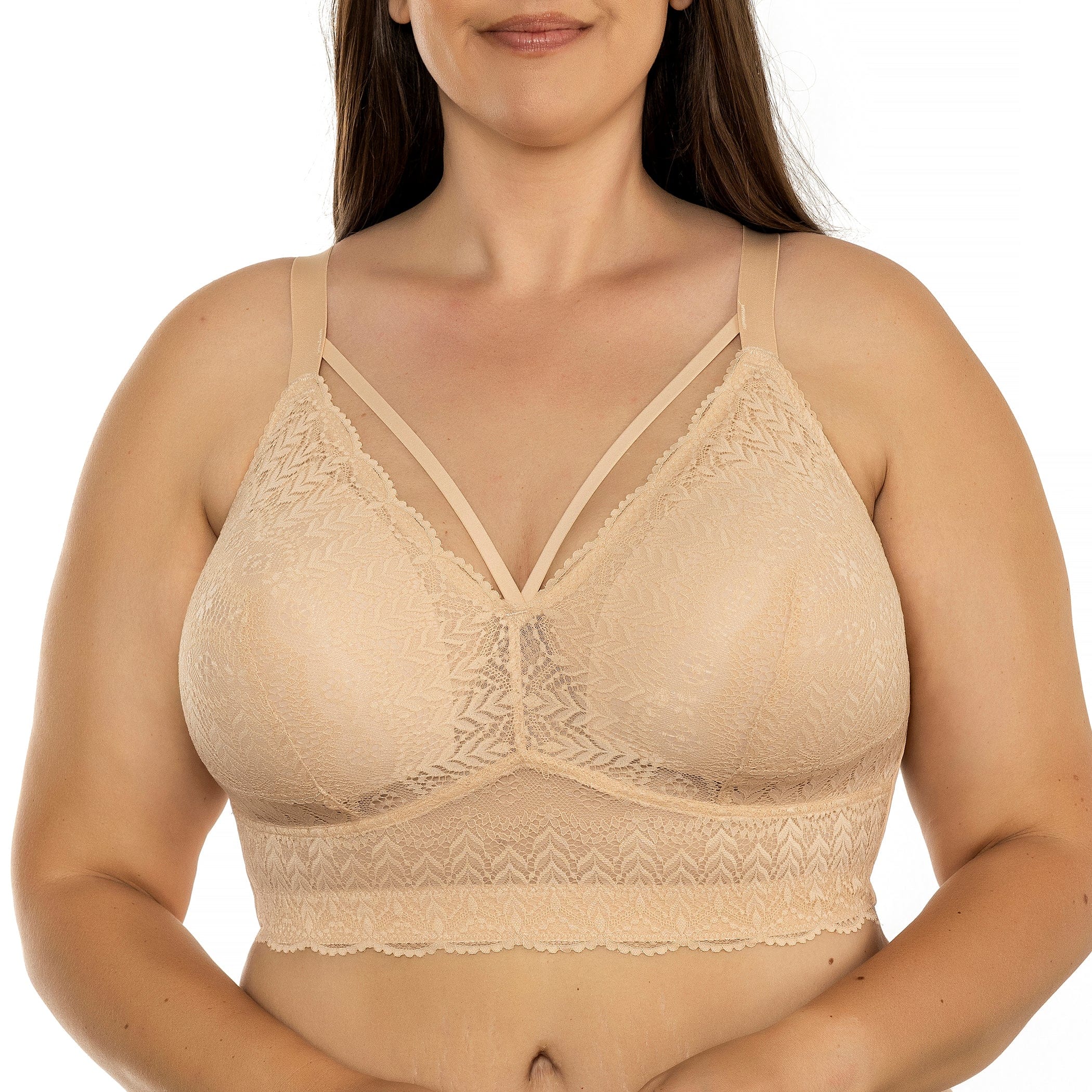 PARFAIT Mia Lace P5951 Women's Full Busted Lightly Padded Wire Free Bra - Bare - Image 2