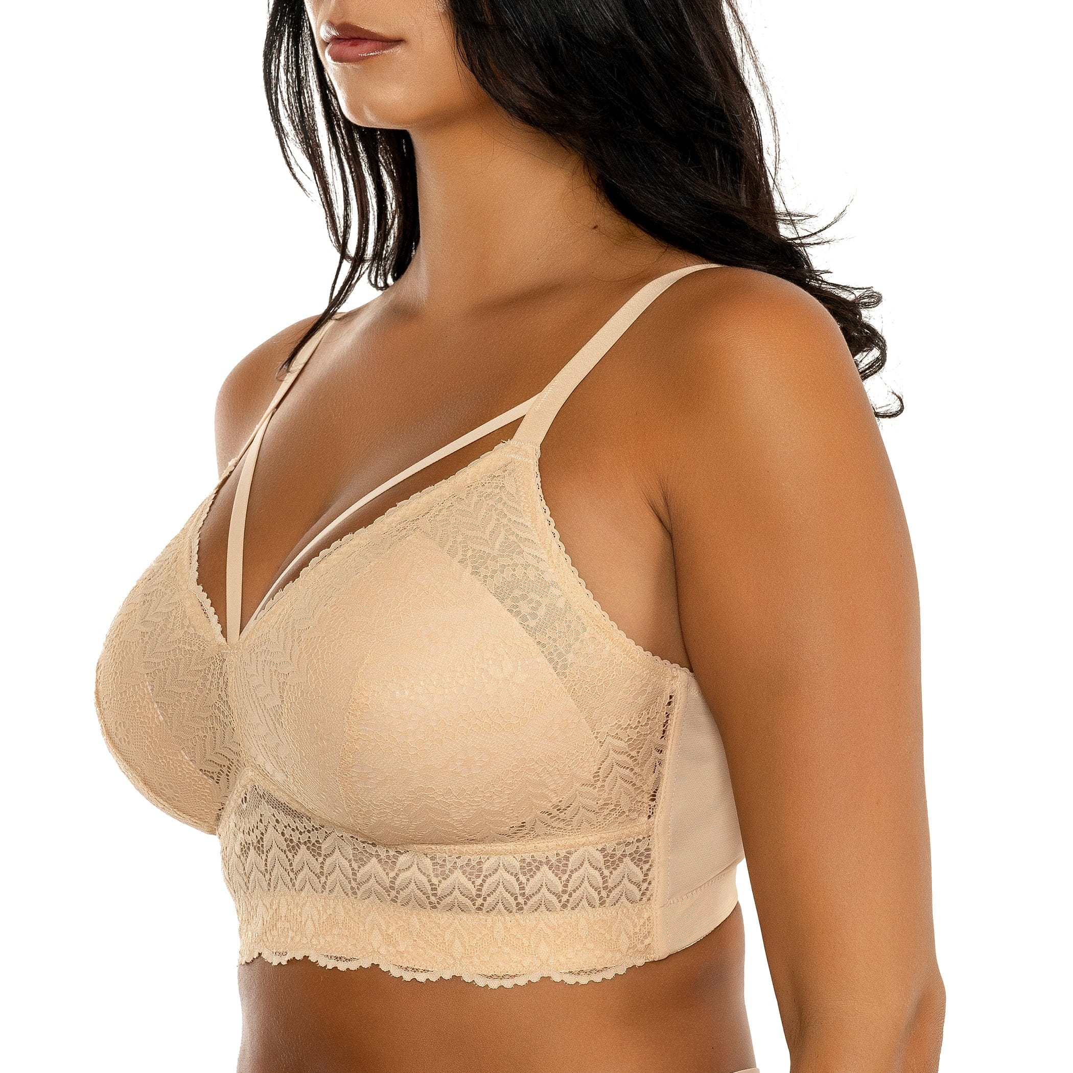 PARFAIT Mia Lace P5951 Women's Full Busted Lightly Padded Wire Free Bra - Bare - Image 3