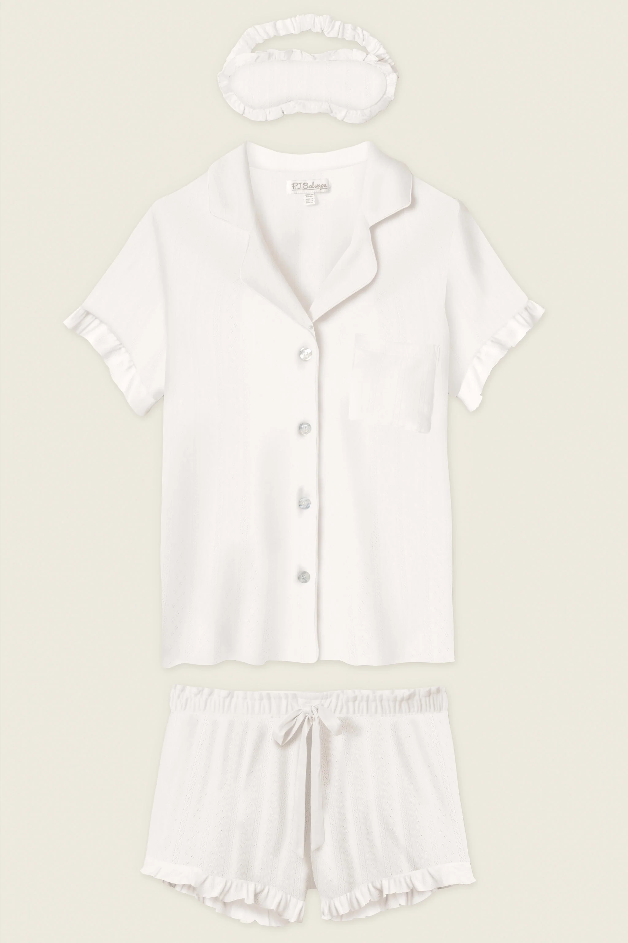 Pointelle Essentials Ivory 3-Piece Shorts Set - Image 2