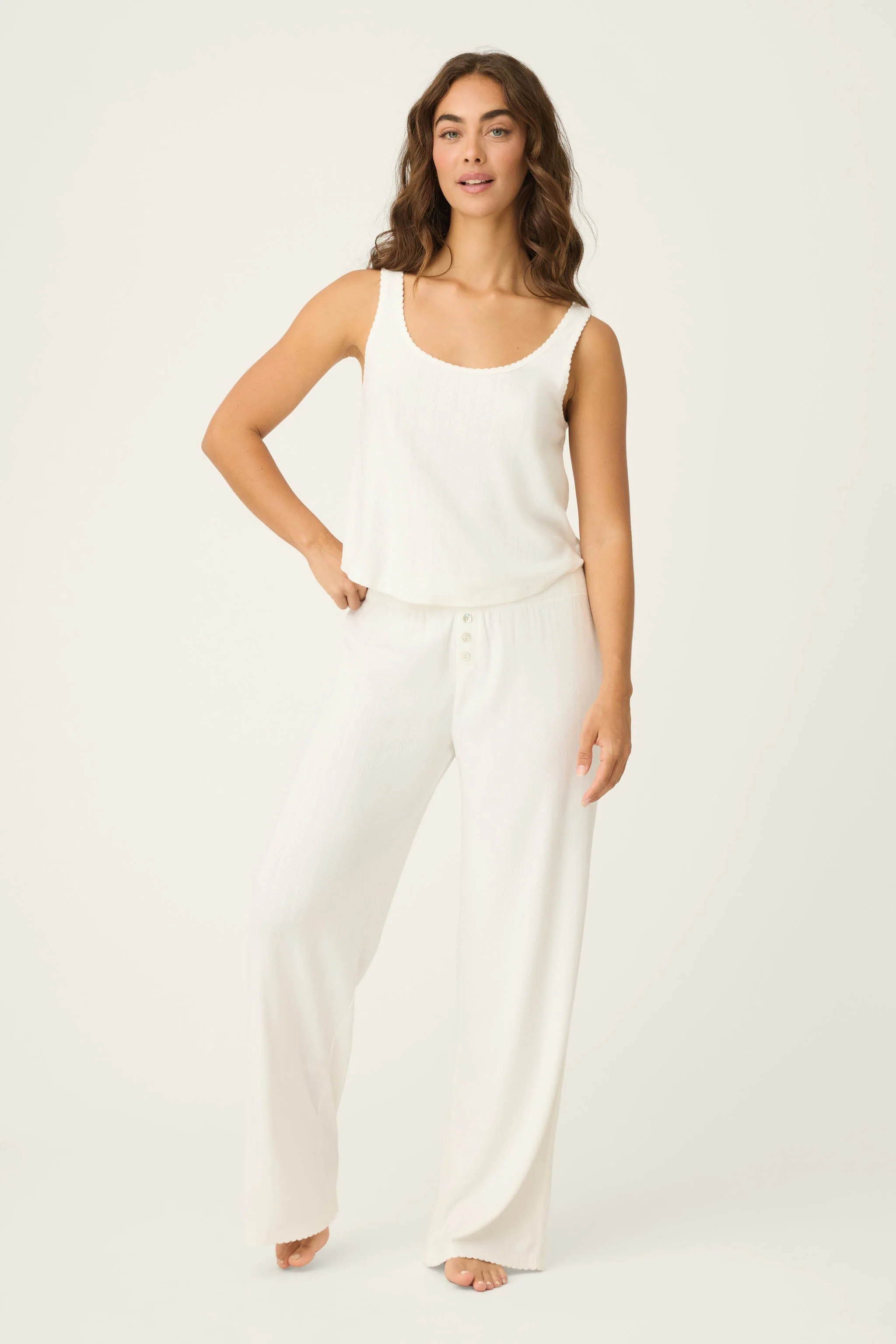 Pointelle Essentials Ivory Tank Top - Image 3