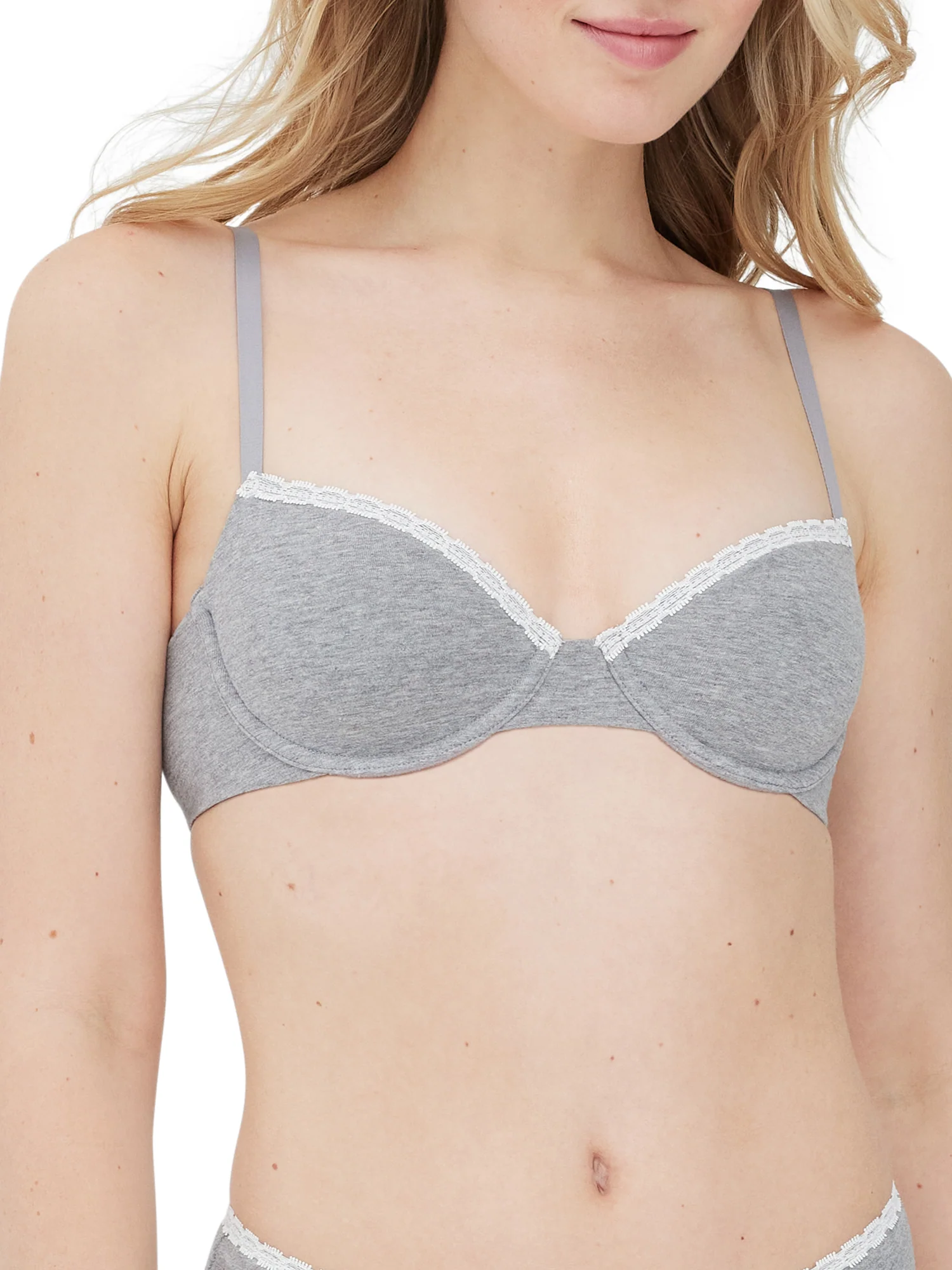 Adorned Demi Cotton Unlined Underwire Bra