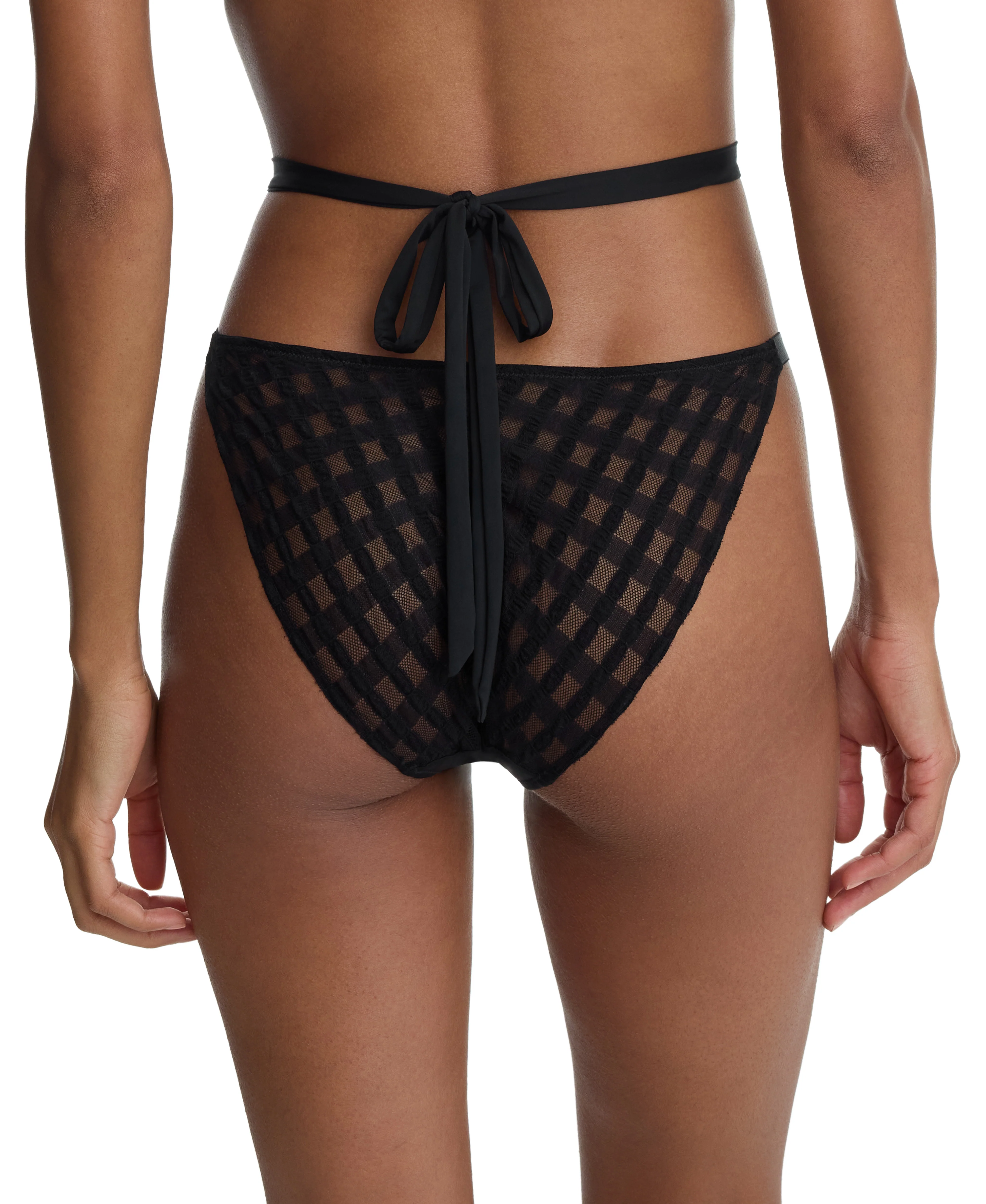 Bonbon Gingham Lace Half Apron - Image 4