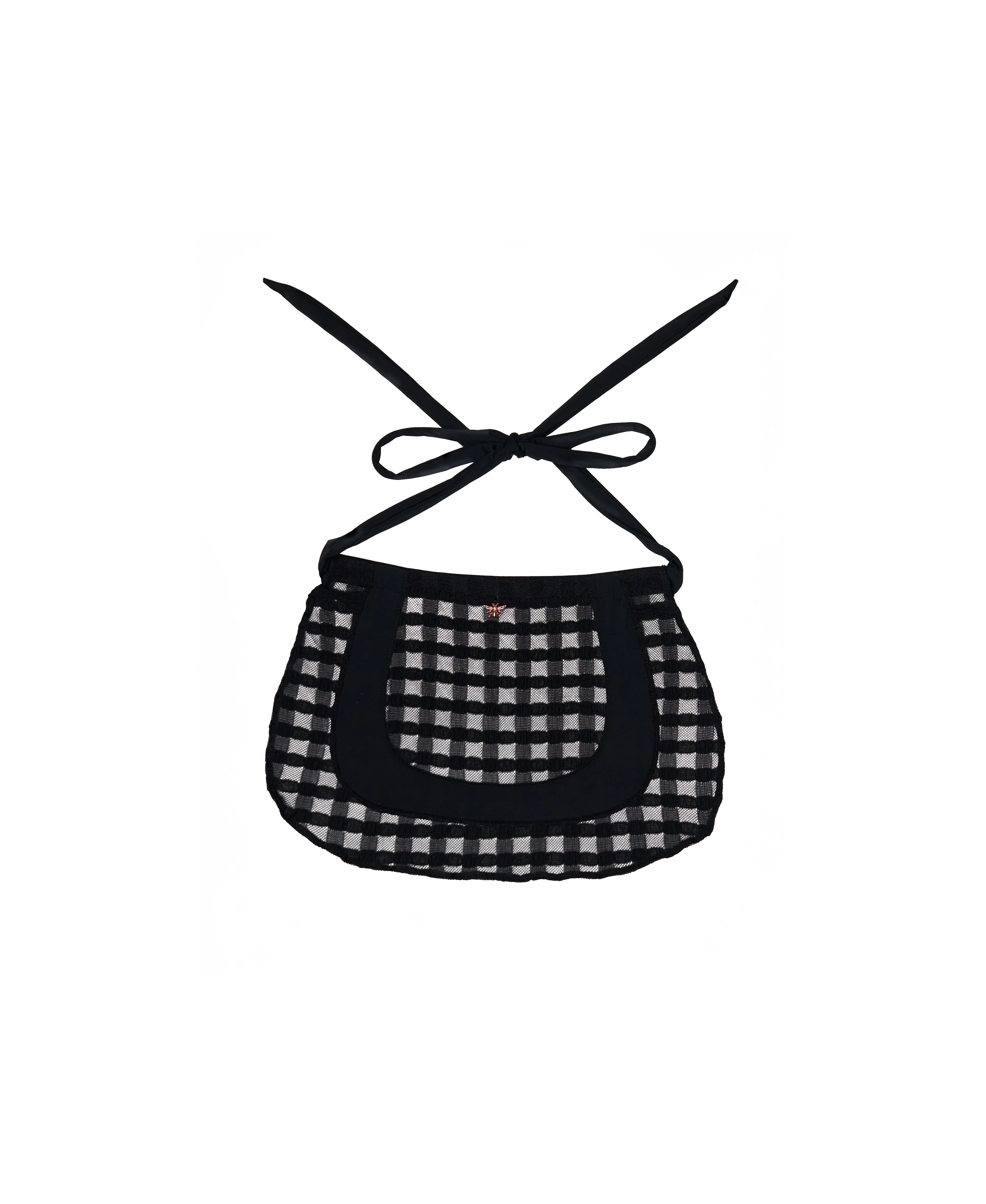 Bonbon Gingham Lace Half Apron - Image 5