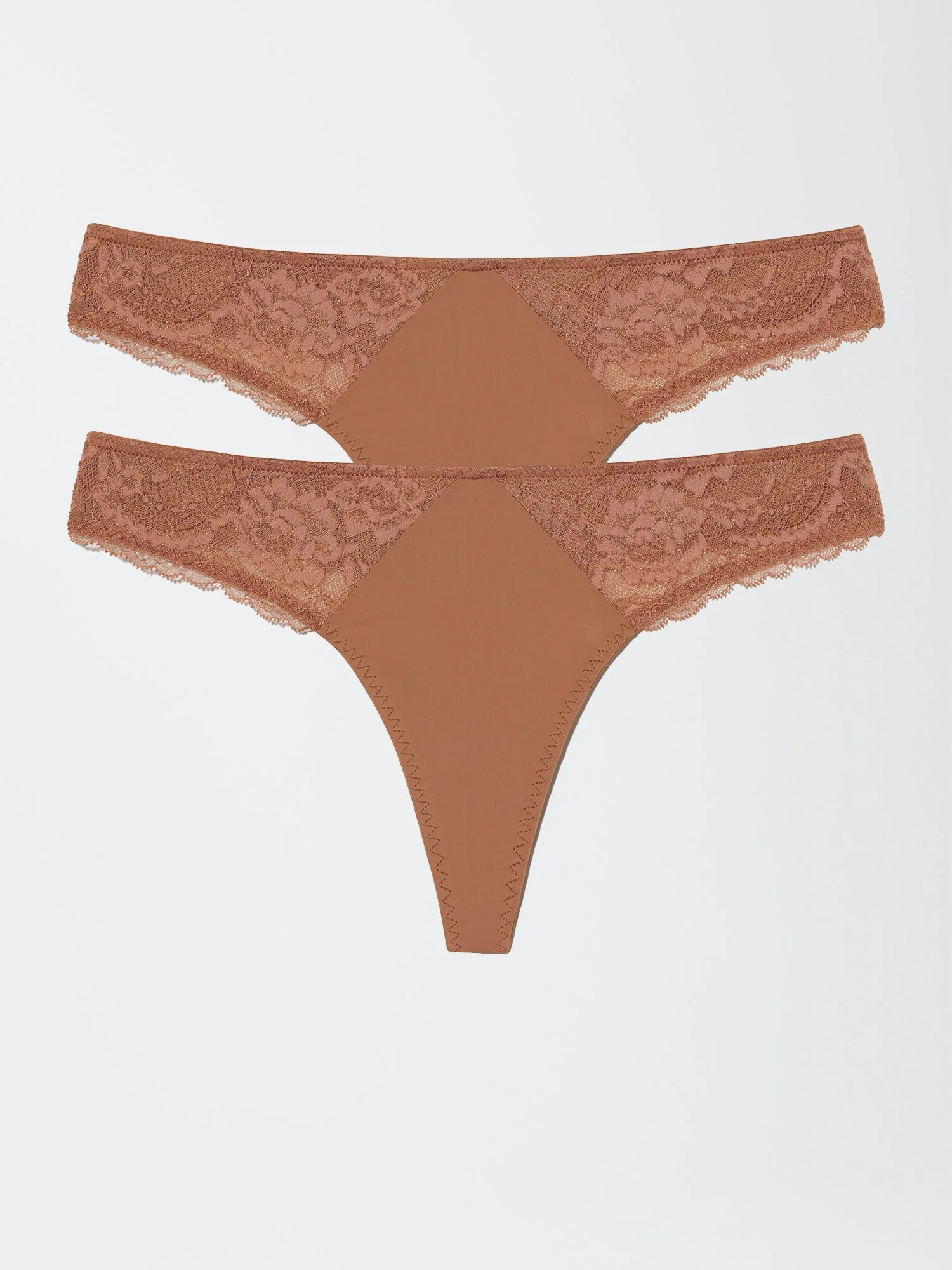 Minx Lace Trim Thong 2-Pack