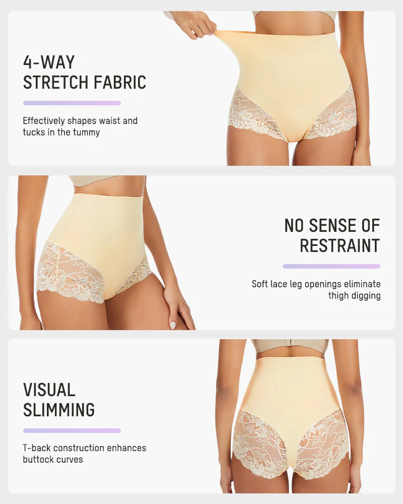 Smooth High-Waisted Sheer Lace Sculpting Brief (4 Pack) - Image 7