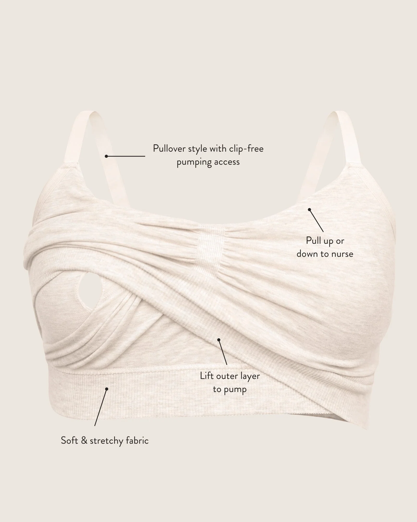 Sublime® Bamboo Hands-Free Pumping Lounge & Sleep Bra | Black - Image 8