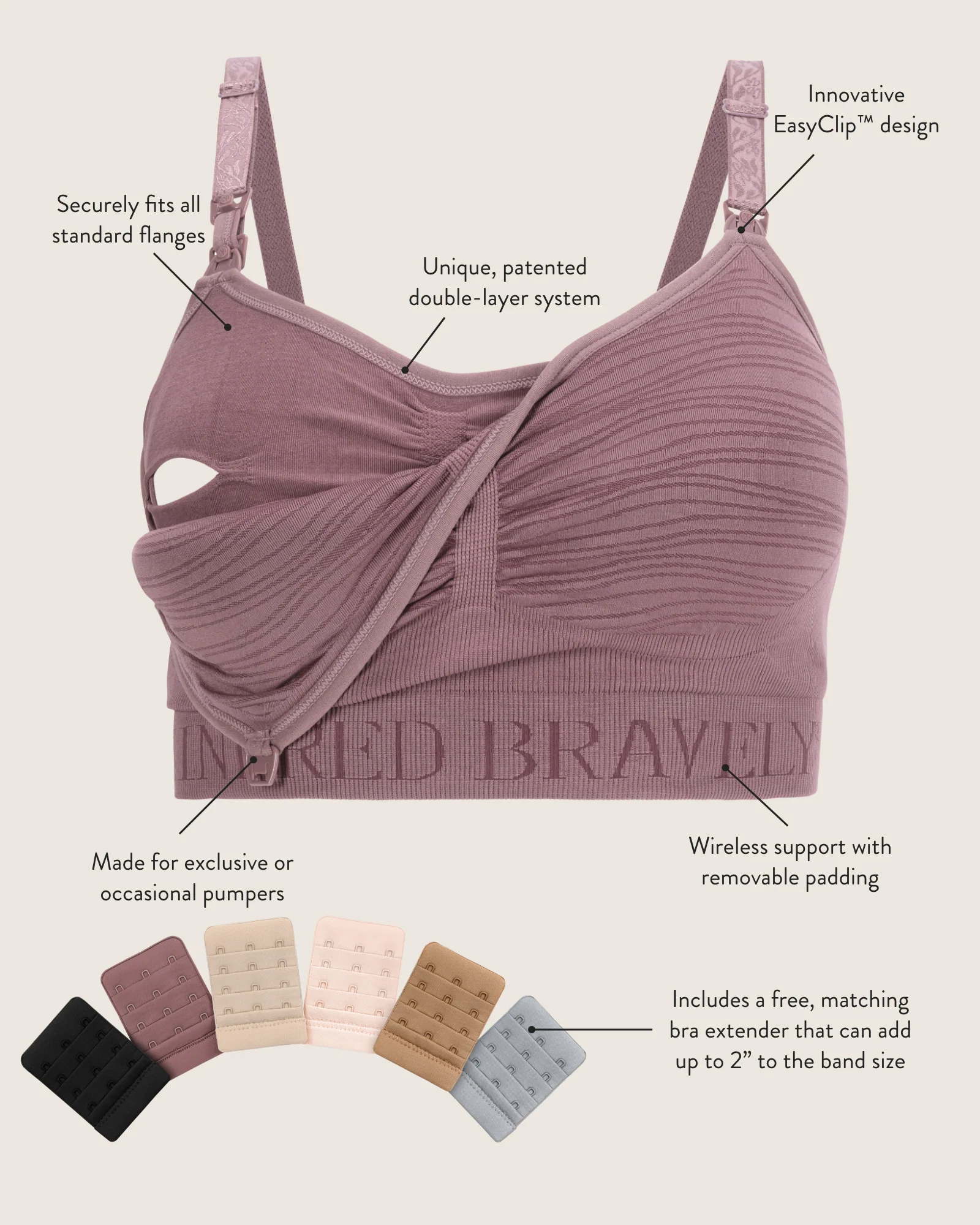 Sublime® Hands-Free Pumping & Nursing Bra | Grey - Image 6