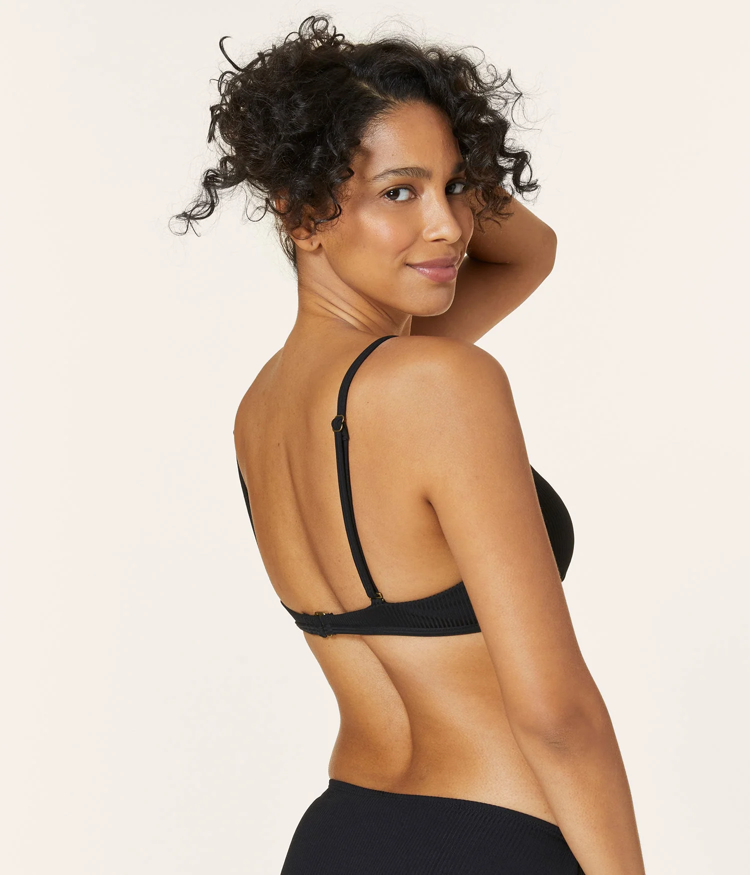 The Valencia Bikini Top - Ribbed - Black - Image 5