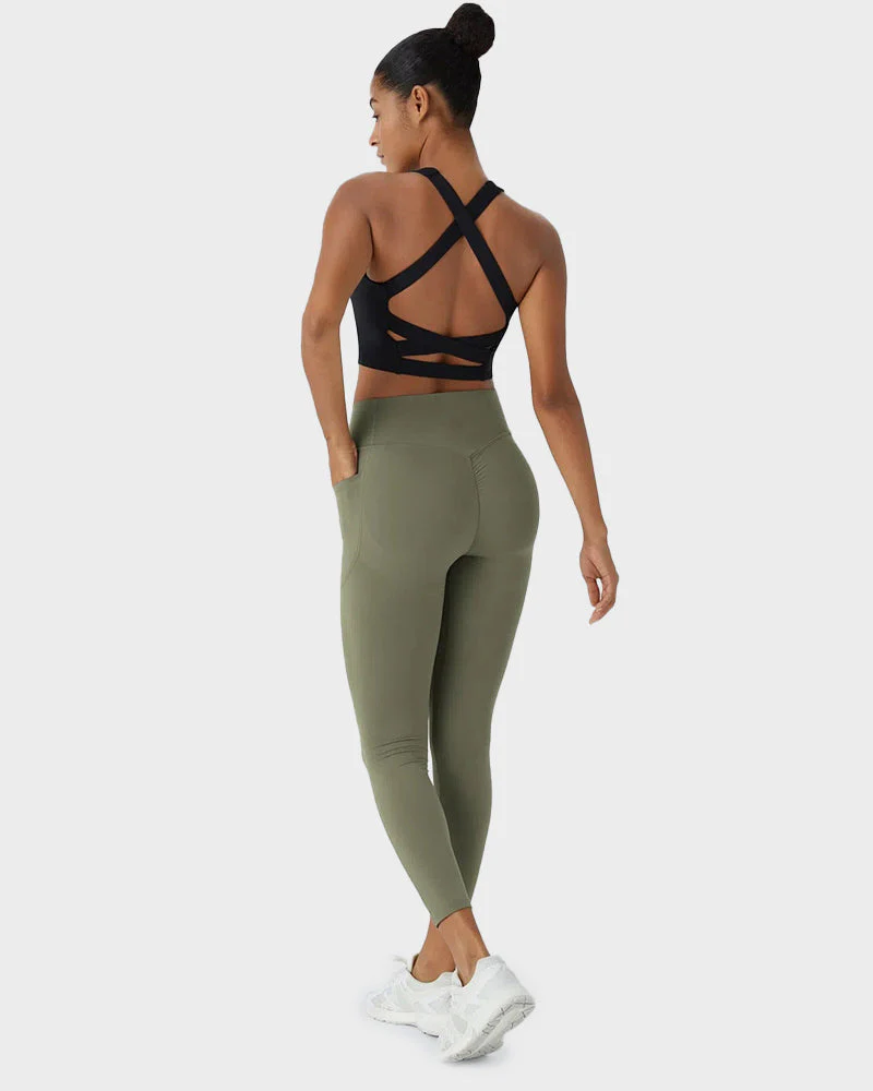 Tummy Control Butt-Lifting Training Leggings with Pockets - Image 31