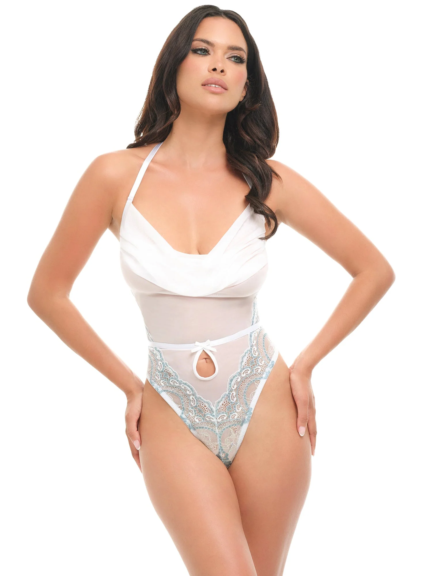 Victoria Sheer Halter Teddy - Image 2
