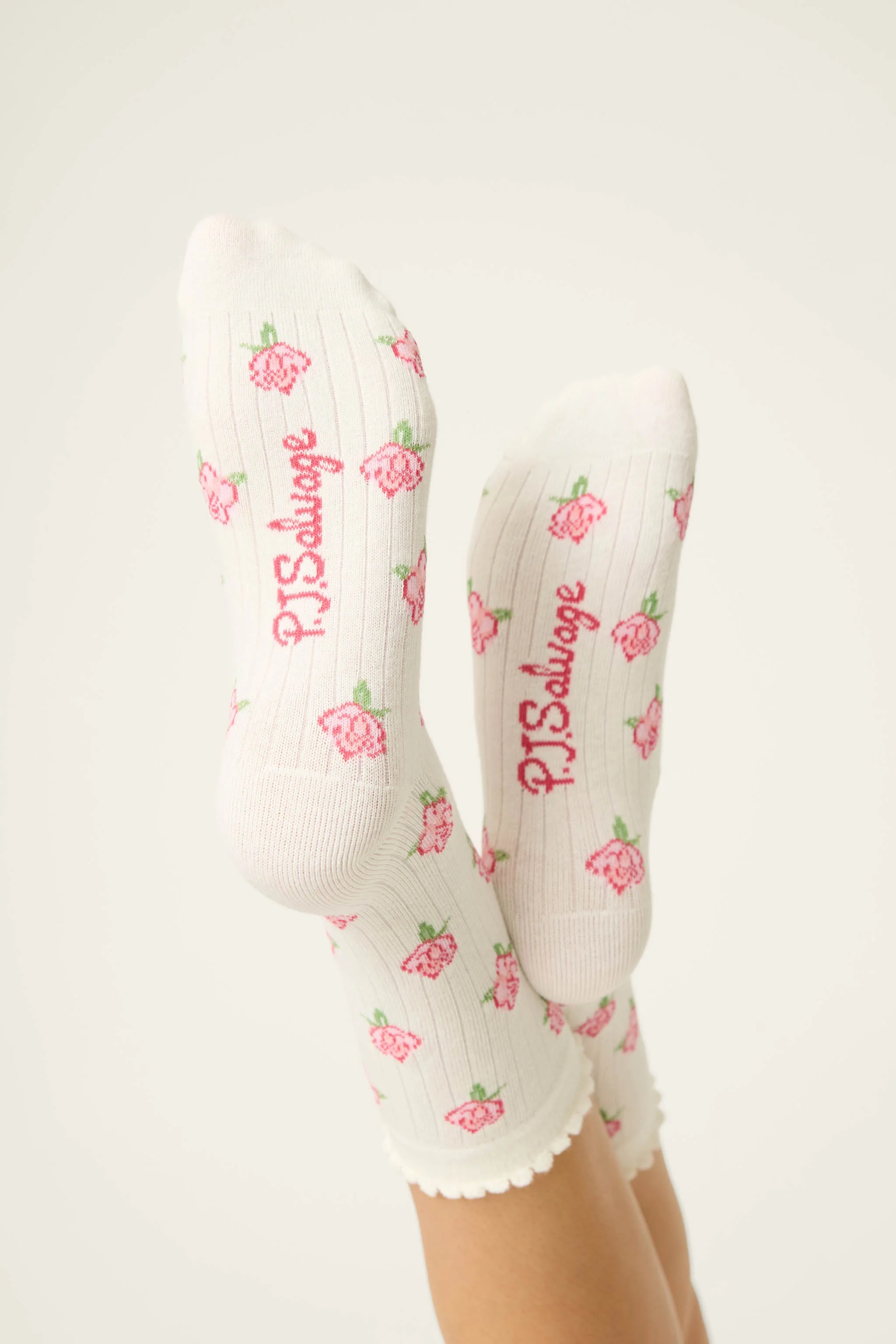 Western Blooms Roses Ribbed Crew Socks - Image 2